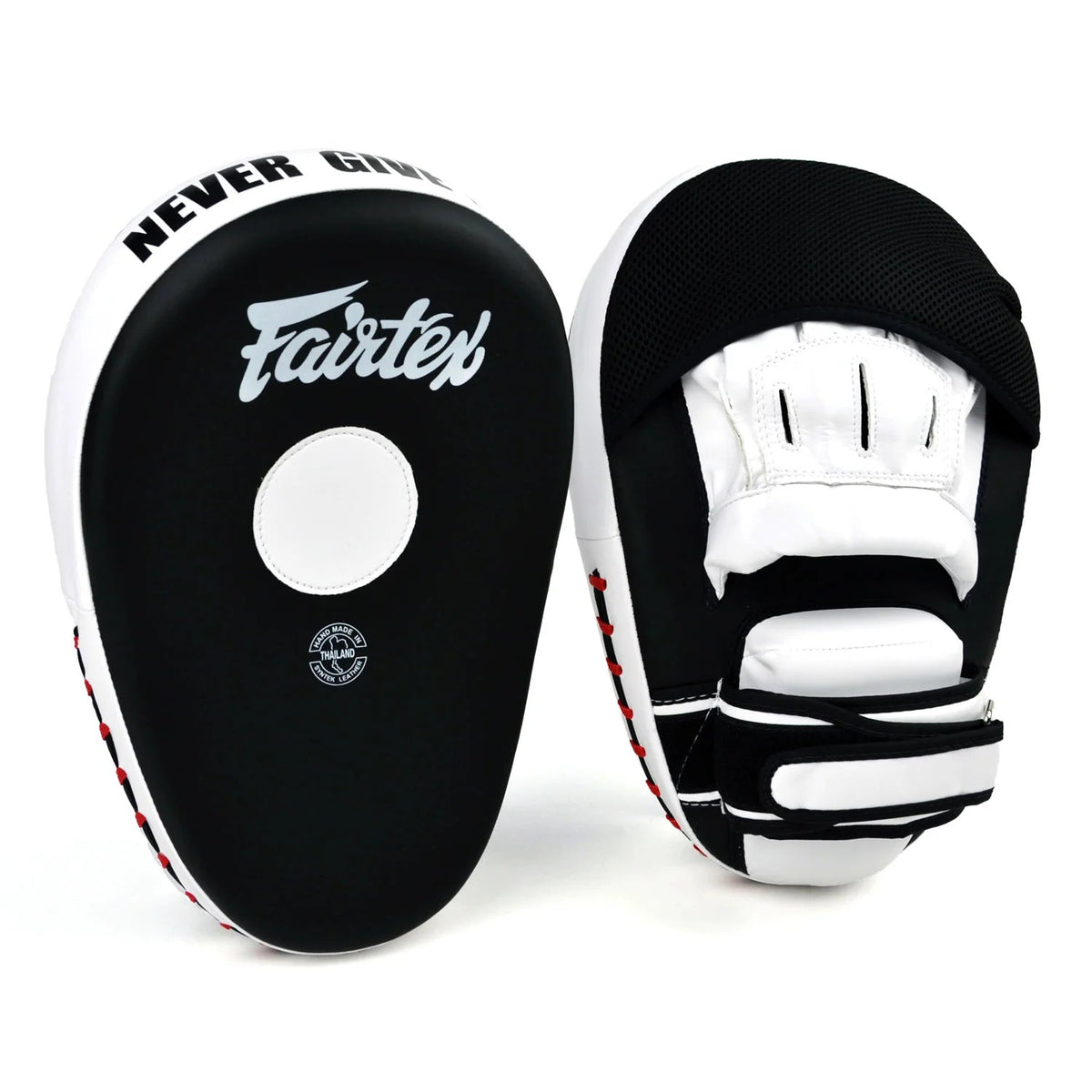 Fairtex Maximised Focus Mitts - Black - White - Stone Fight Shop