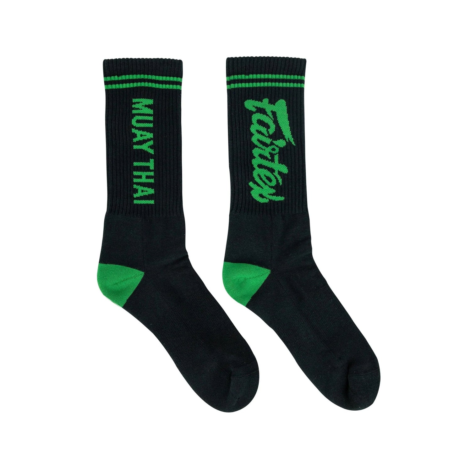 Fairtex Sports Socks Black - Green - Stone Fight Shop