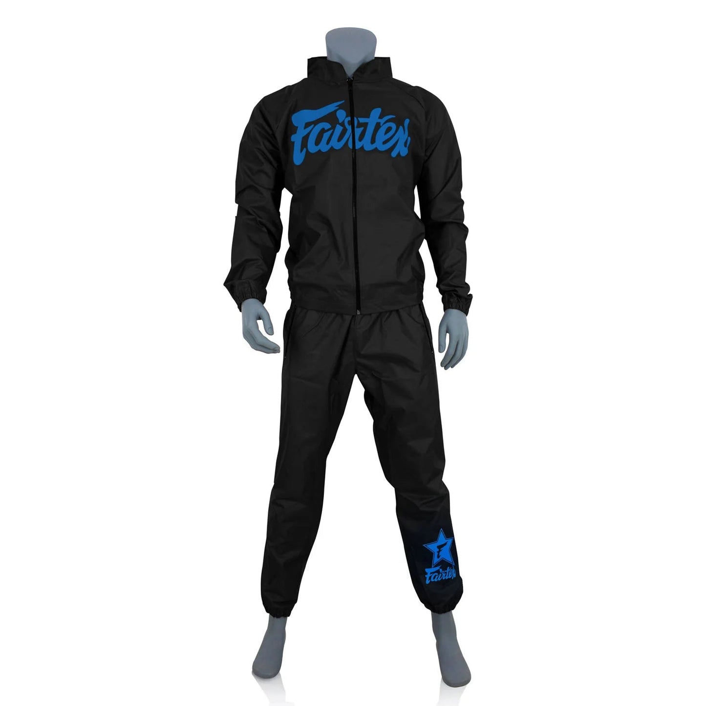 Fairtex Vinyl Sweatsuit Black - Blue - Stone Fight Shop