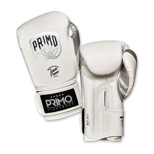Primo Emblem 2.0 Semi Leather Boxing Gloves - White - Stone Fight Shop