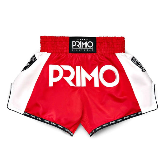 Primo Muay Thai Shorts - Free Flow Series - Stadium Classic Red - Stone Fight Shop
