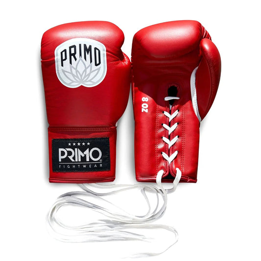 Primo Pro Lace - Up Boxing Gloves - Red - Stone Fight Shop