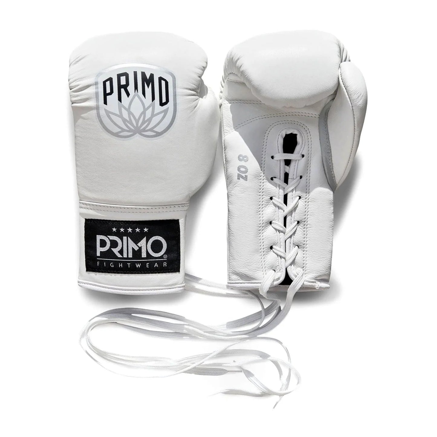 Primo Pro Lace - Up Boxing Gloves - White - Stone Fight Shop