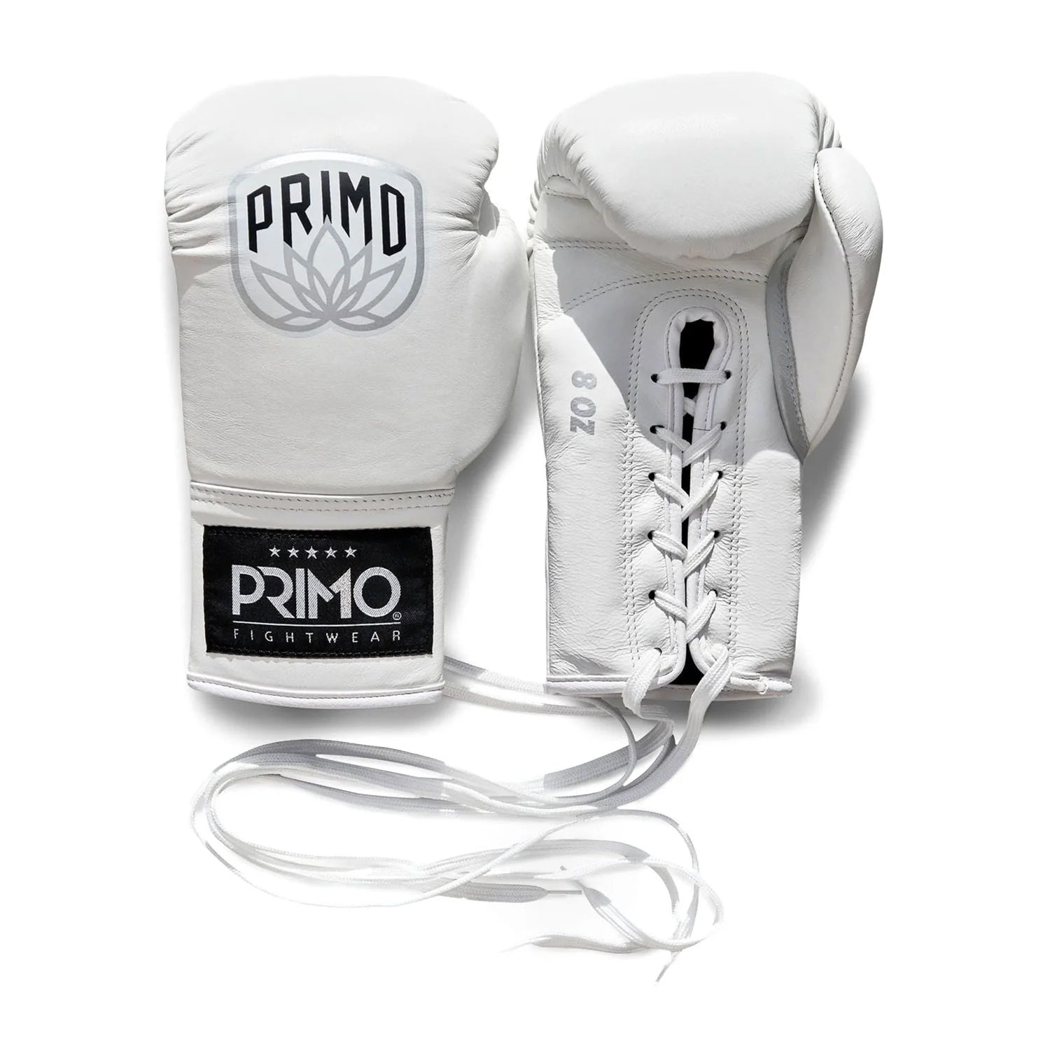 Primo Pro Lace - Up Boxing Gloves - White - Stone Fight Shop