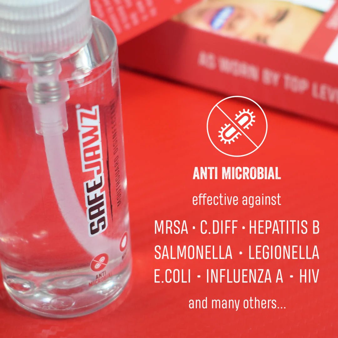 SafeJawz Mouthguard Disinfectant Spray. Mint Flavour, Anti - Microbial Gum Shield Cleaner. 50ml - Stone Fight Shop
