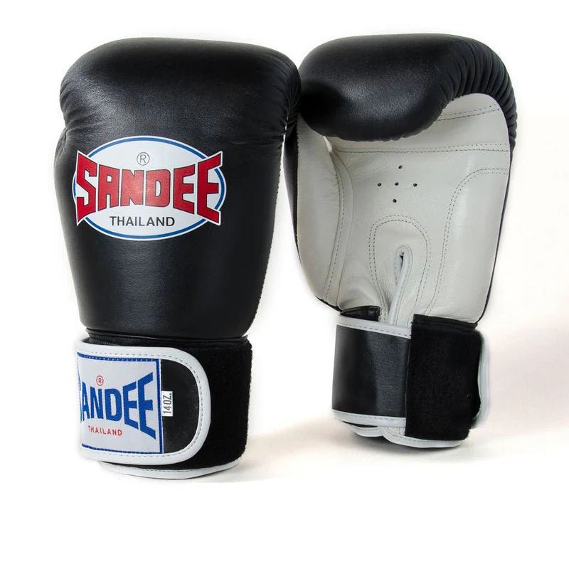 Sandee Authentic 2 Tone Boxing Gloves - Black & White - Stone Fight Shop