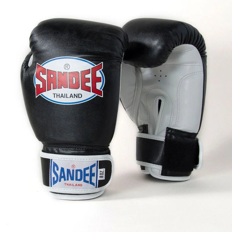 Sandee Kids Authentic Velcro 2 Tone Boxing Gloves - Black & White - Stone Fight Shop
