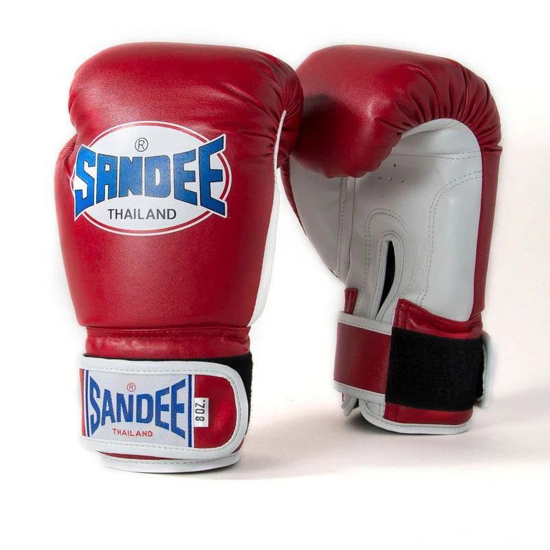 Sandee Kids Authentic Velcro 2 Tone Boxing Gloves - Red & White - Stone Fight Shop