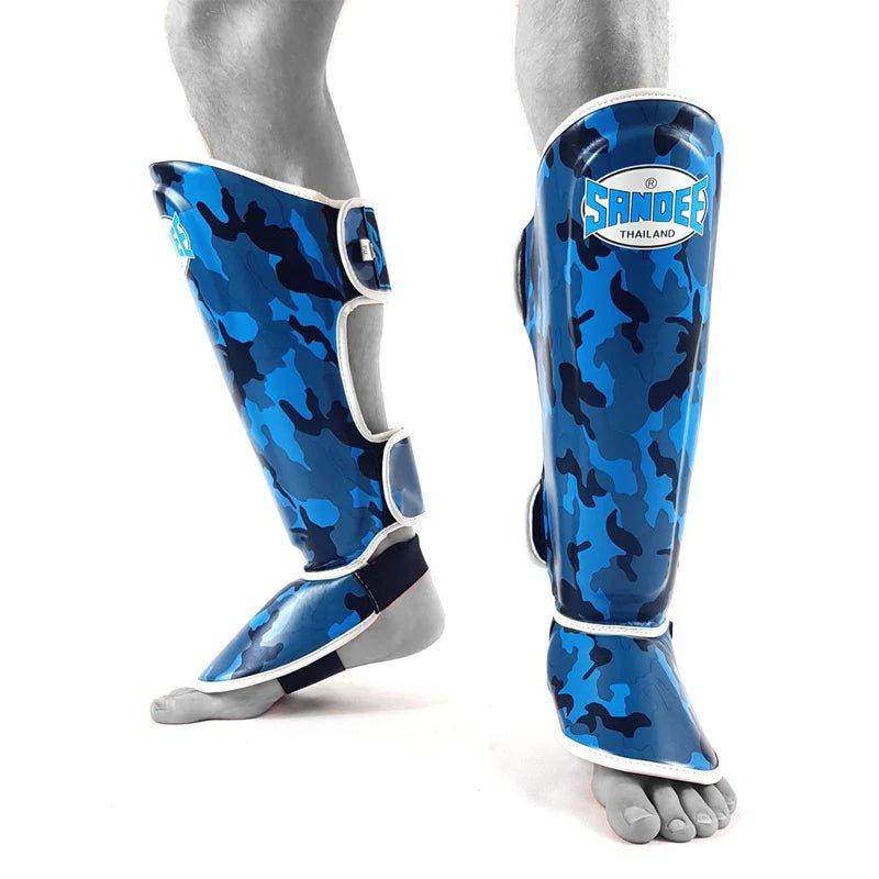 Sandee Kids Camo Boot Shinguards - Blue & White - Stone Fight Shop