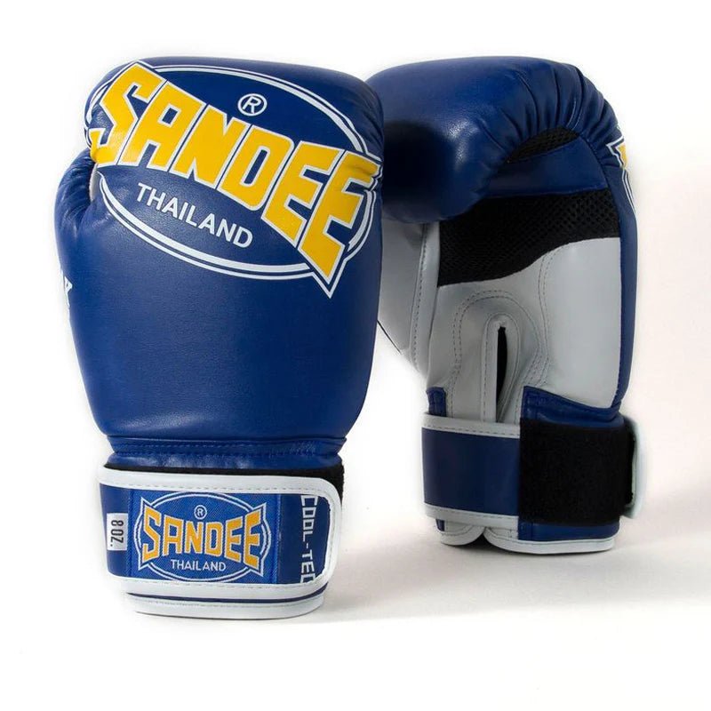 Sandee Kids Cool-Tec Velcro 3 Tone Boxing Gloves - Blue, Yellow & White - Stone Fight Shop