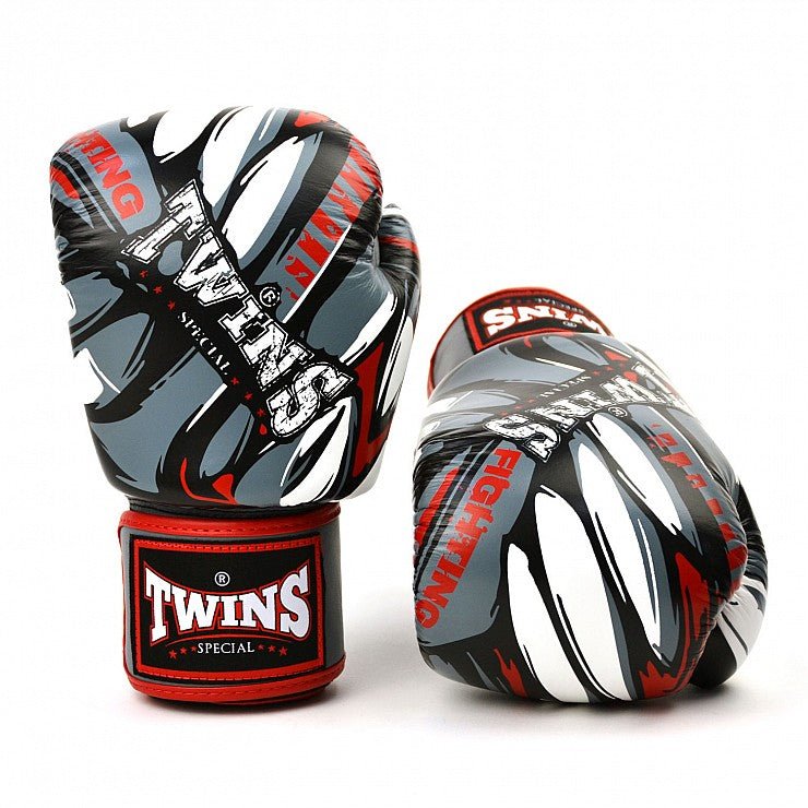 Twins Grey - Red Demon Boxing Gloves - Stone Fight Shop