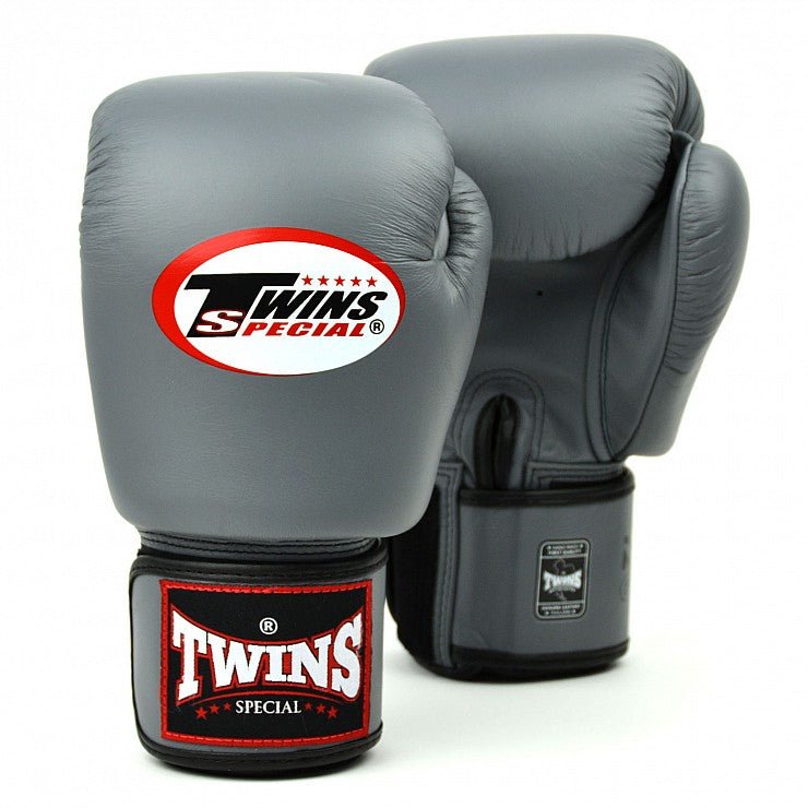 Twins Grey Velcro Boxing Gloves - Stone Fight Shop