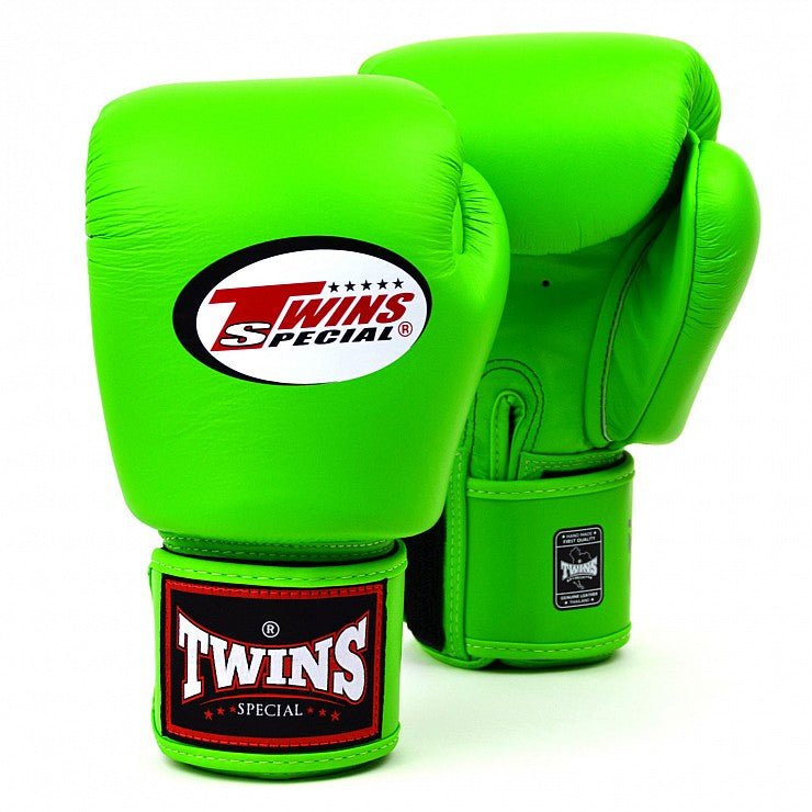 Twins Lime Green Velcro Boxing Gloves - Stone Fight Shop