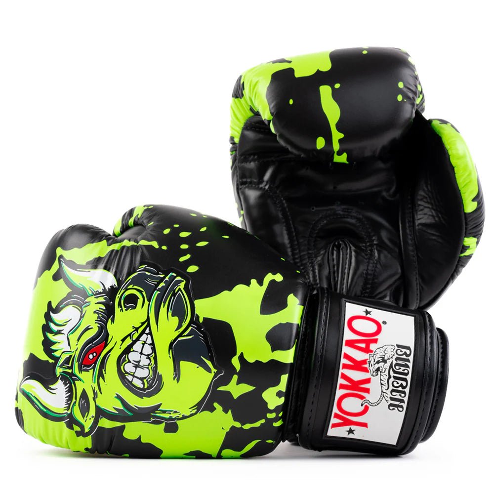 Yokkao Angry Bull Boxing Gloves - Black - Stone Fight Shop