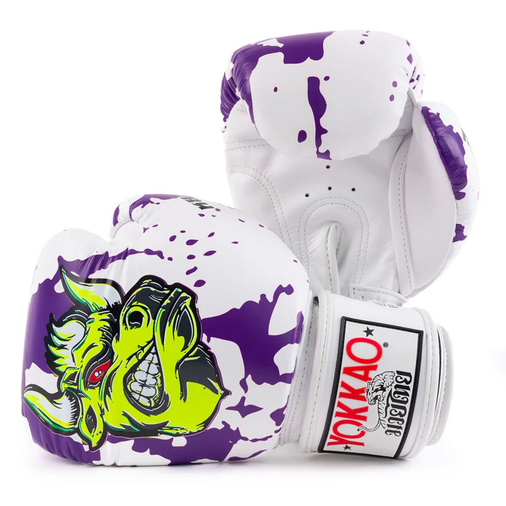 Yokkao Angry Bull Boxing Gloves - White - Stone Fight Shop