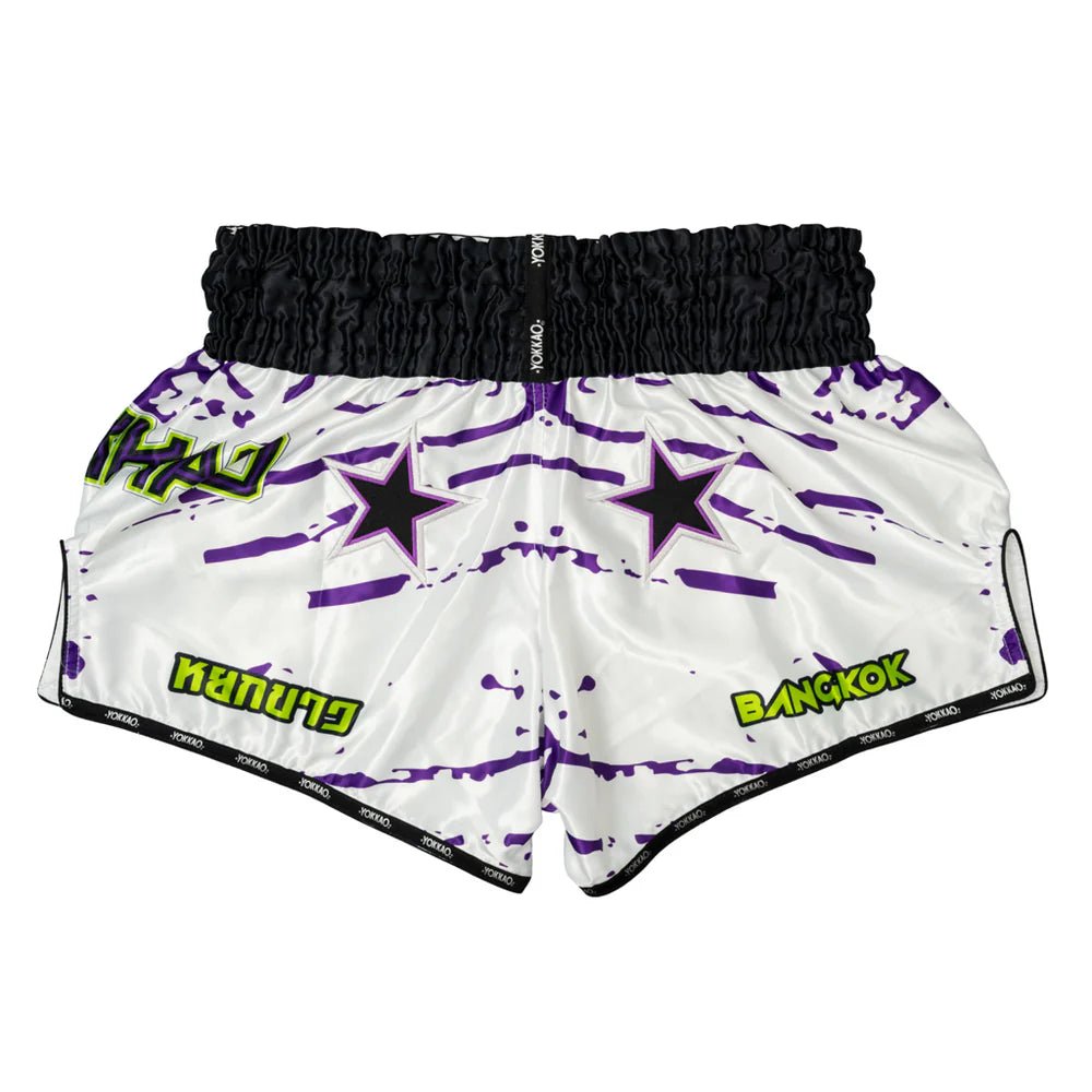 Yokkao Angry Bull Muay Thai Shorts - White - Stone Fight Shop