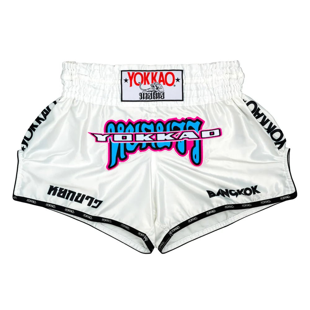 Yokkao East Club Muay Thai Shorts - White - Stone Fight Shop