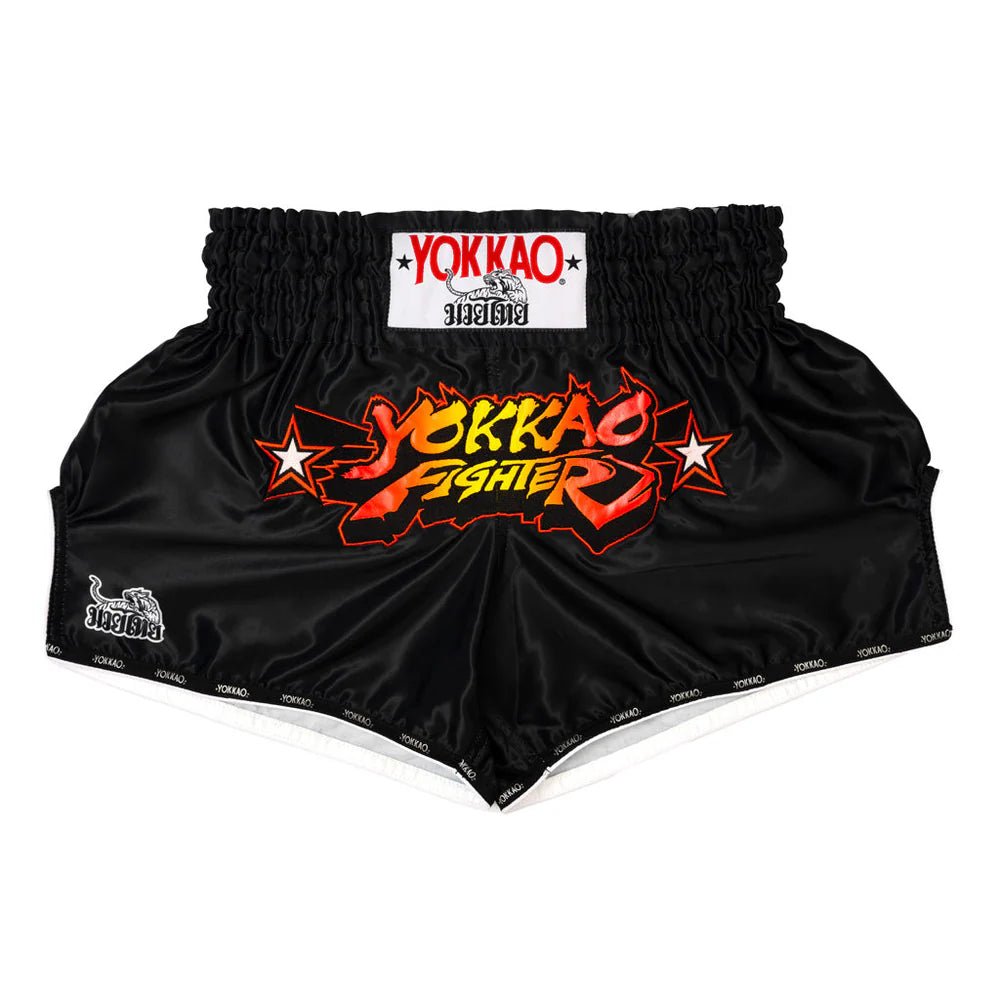 Yokkao Figher KO Muay Thai Shorts - Black - Stone Fight Shop