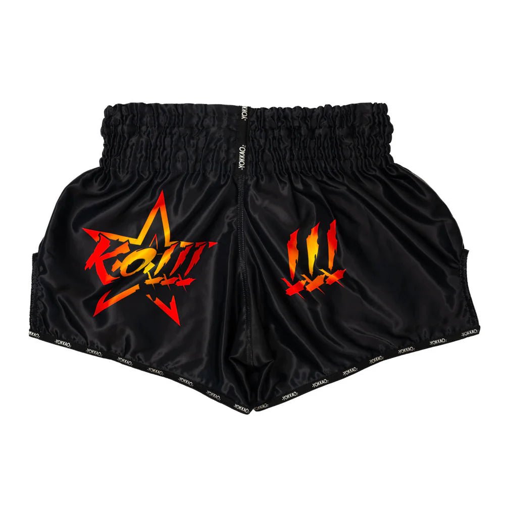 Yokkao Figher KO Muay Thai Shorts - Black - Stone Fight Shop