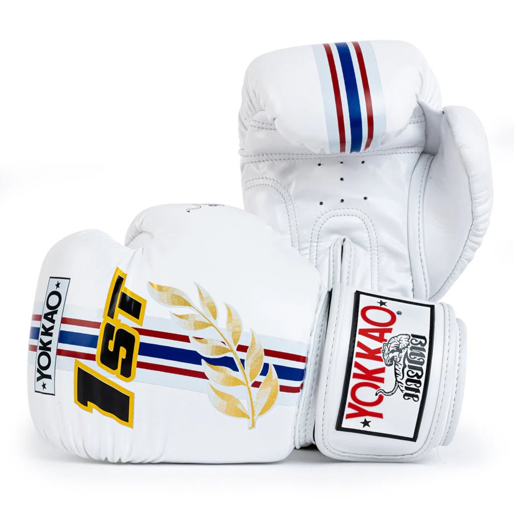 Yokkao First At The Race Boxing Gloves - White - Stone Fight Shop