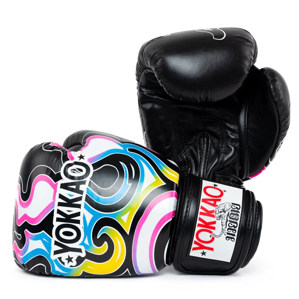 Yokkao Flames Boxing Gloves - Black - Stone Fight Shop