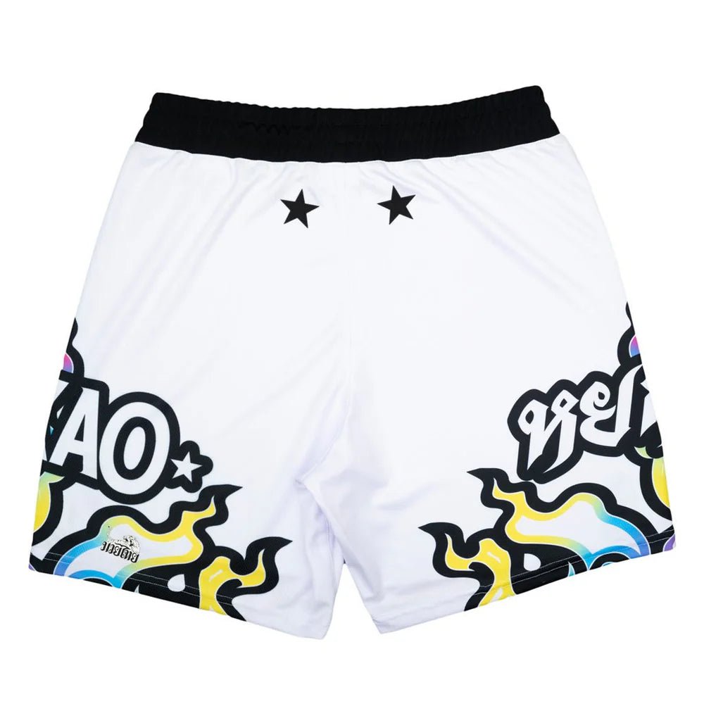 Yokkao Flames Workout Shorts - White - Stone Fight Shop