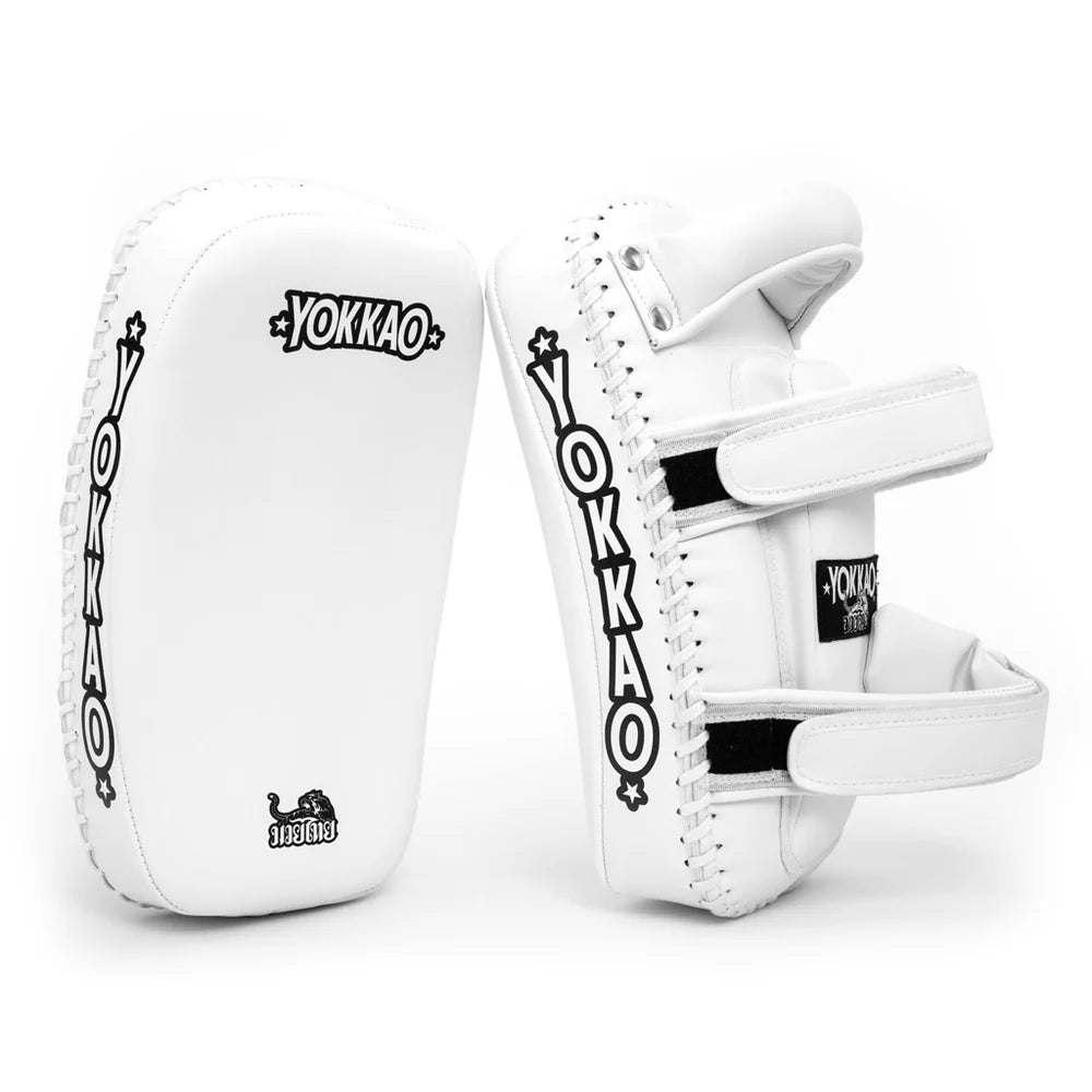 Yokkao Freestyle Kicking Pads - White - Stone Fight Shop