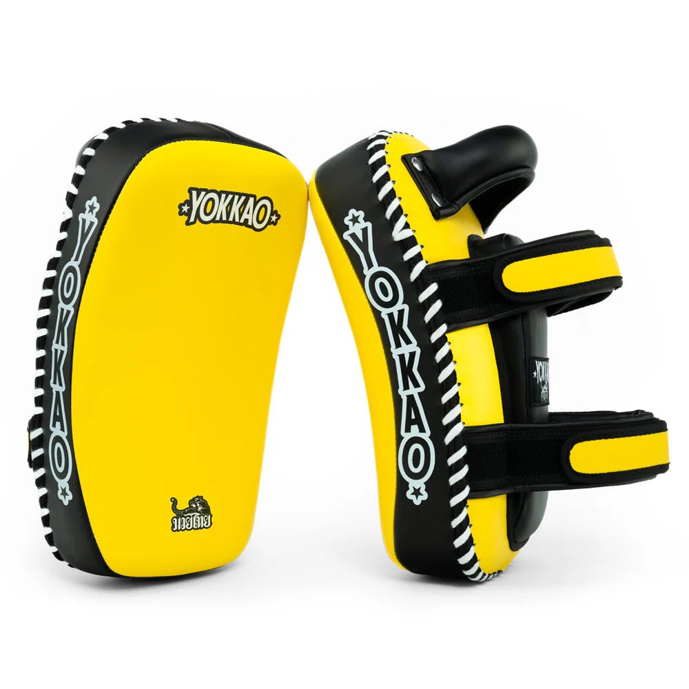 Yokkao Freestyle Kicking Pads - Yellow/ Black - Stone Fight Shop