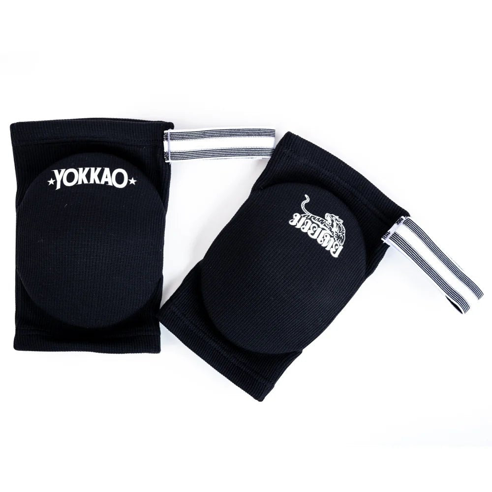 Yokkao Muay Thai Boxing Cotton Elbow Guards - Black - Stone Fight Shop