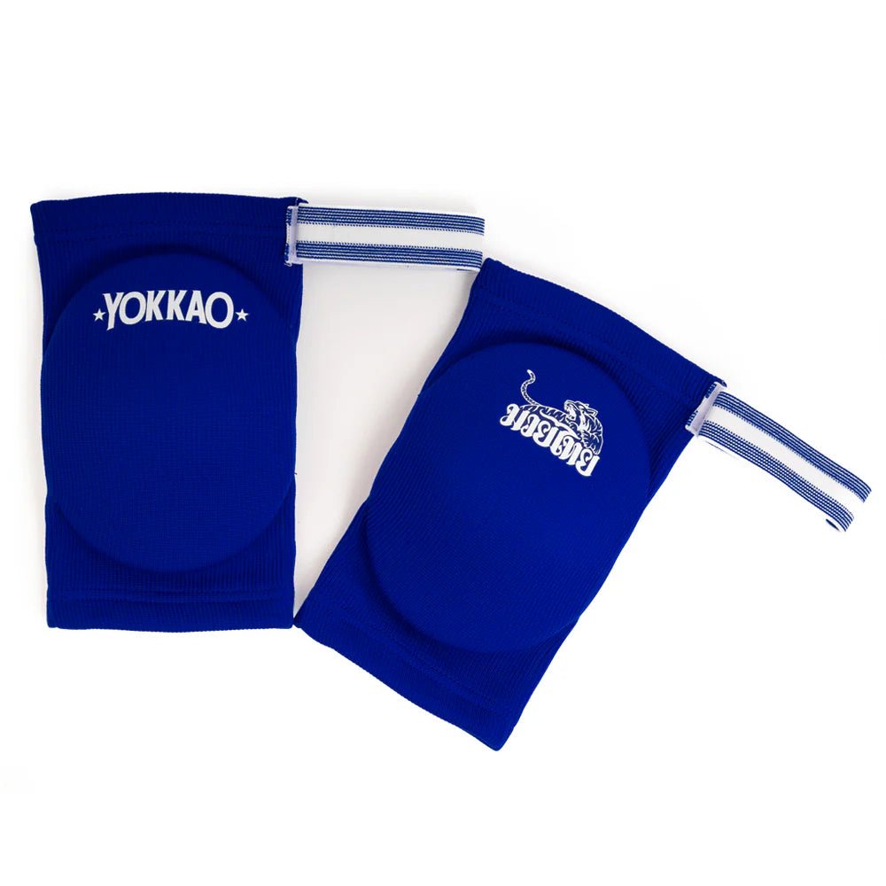Yokkao Muay Thai Boxing Cotton Elbow Guards - Blue - Stone Fight Shop