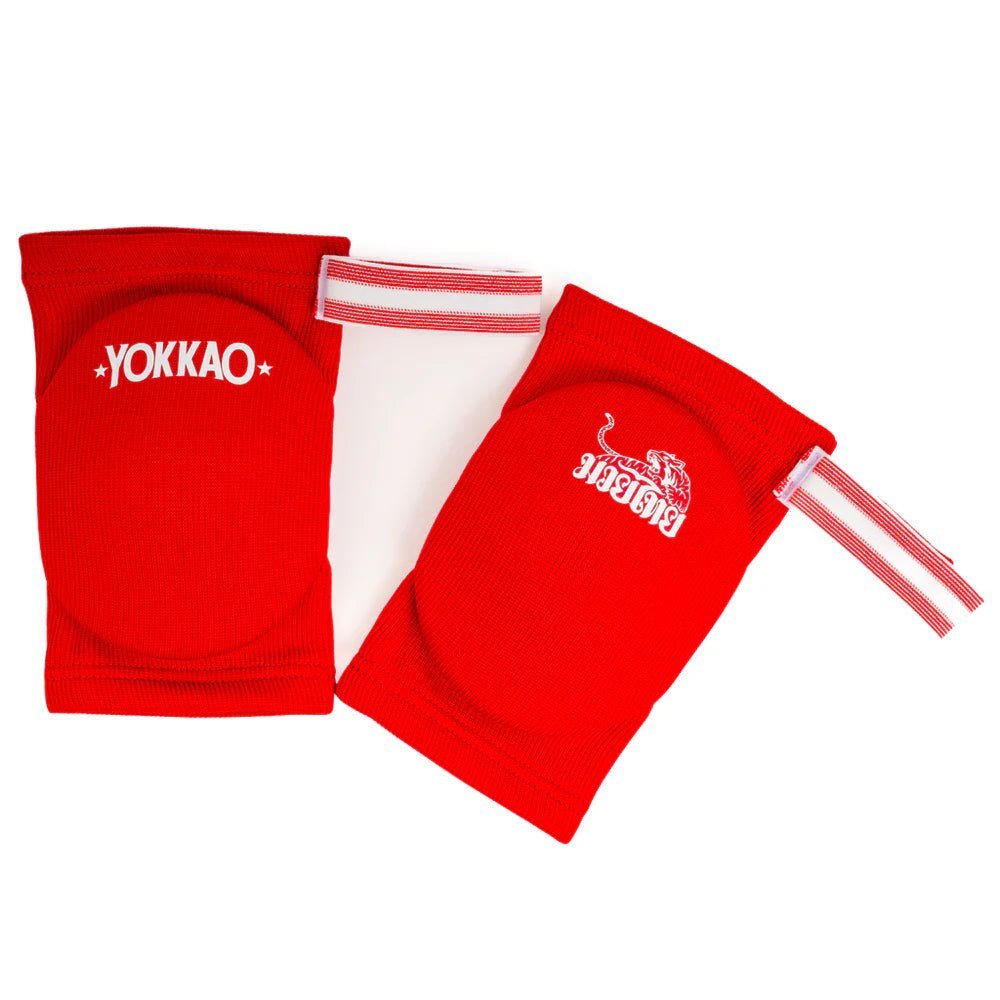 Yokkao Muay Thai Boxing Cotton Elbow Guards - Red - Stone Fight Shop