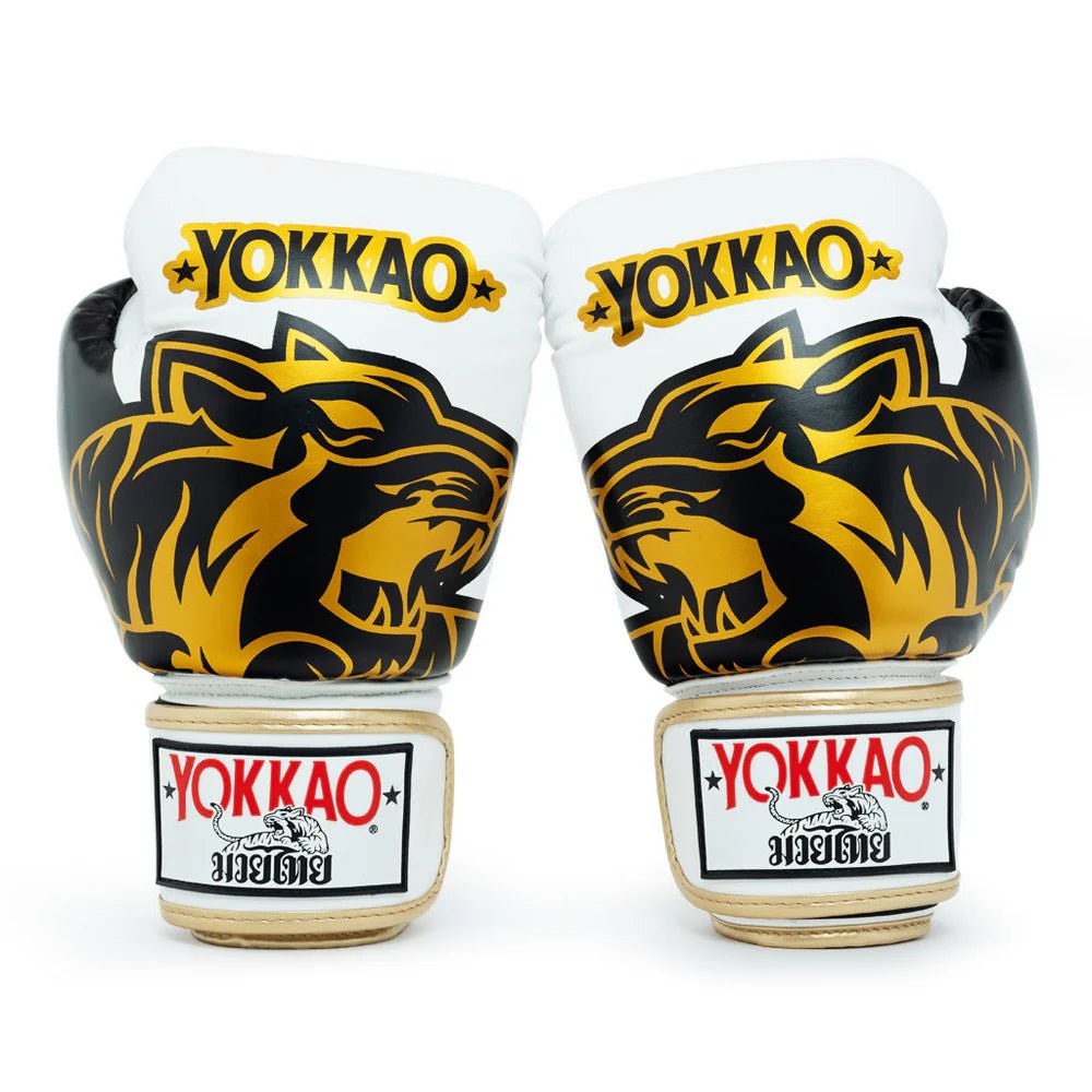Yokkao Original Boxing Gloves Gold - Absolute White - Stone Fight Shop