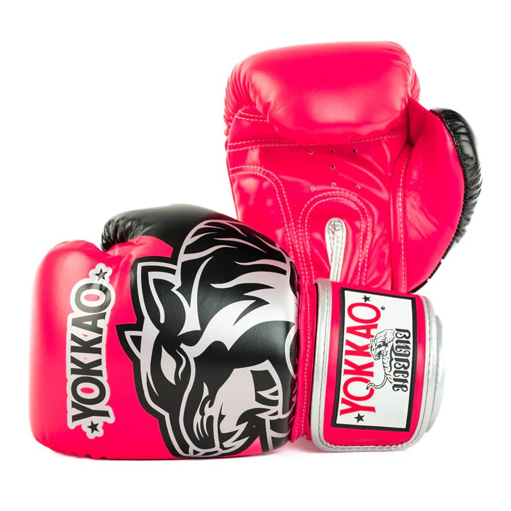 Yokkao Original Boxing Gloves Silver - Fuchsia - Stone Fight Shop