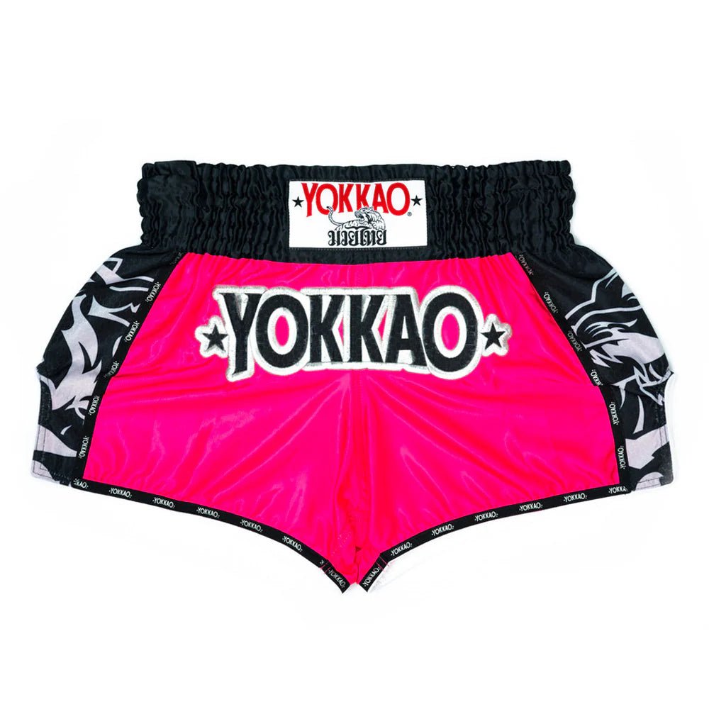 Yokkao Original Muay Thai Shorts Silver - Magenta - Stone Fight Shop