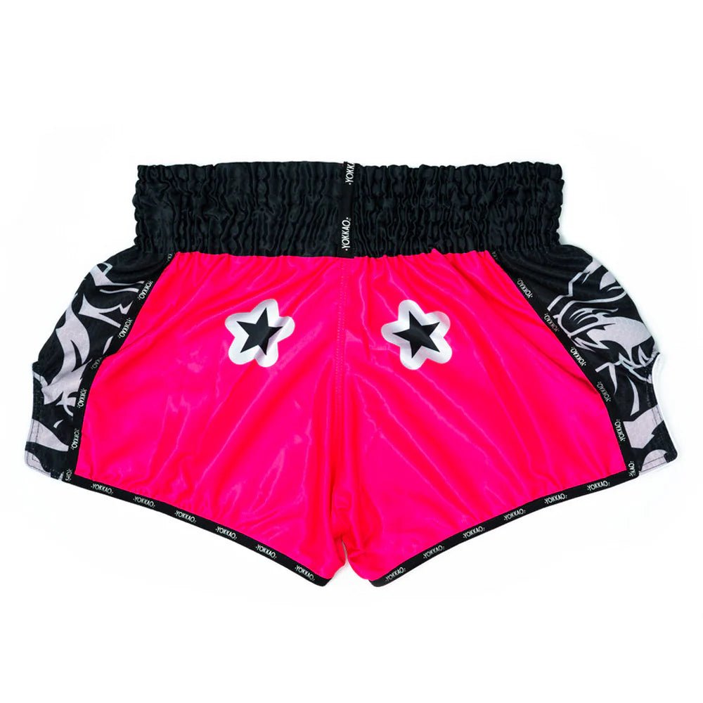 Yokkao Original Muay Thai Shorts Silver - Magenta - Stone Fight Shop