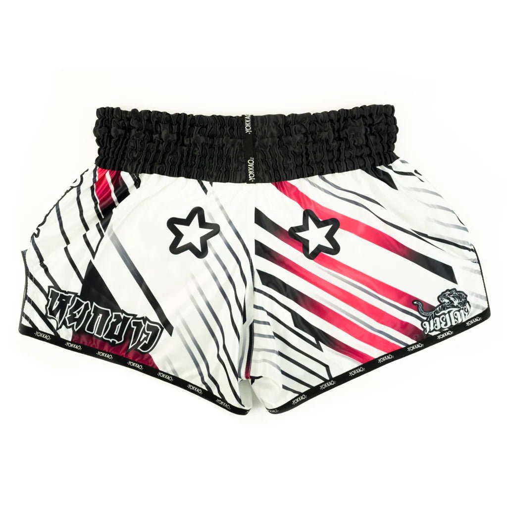 Yokkao Power Muay Thai Shorts - White - Stone Fight Shop