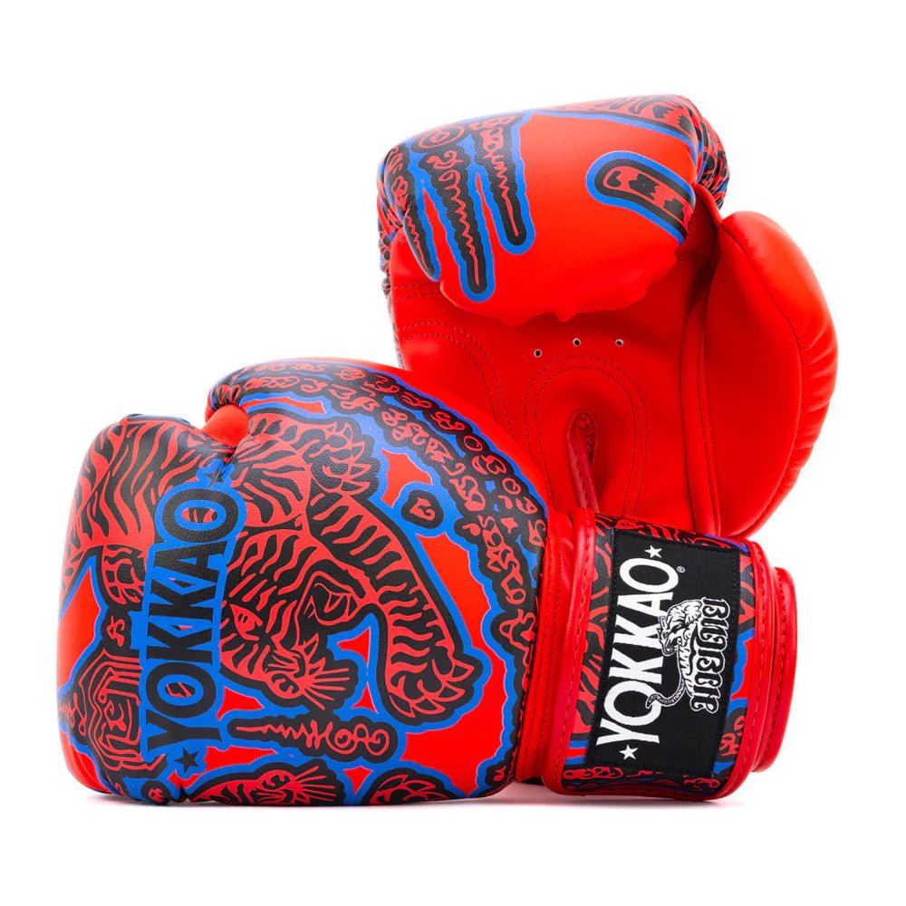 Yokkao Sak Yant Boxing Gloves - Red - Stone Fight Shop