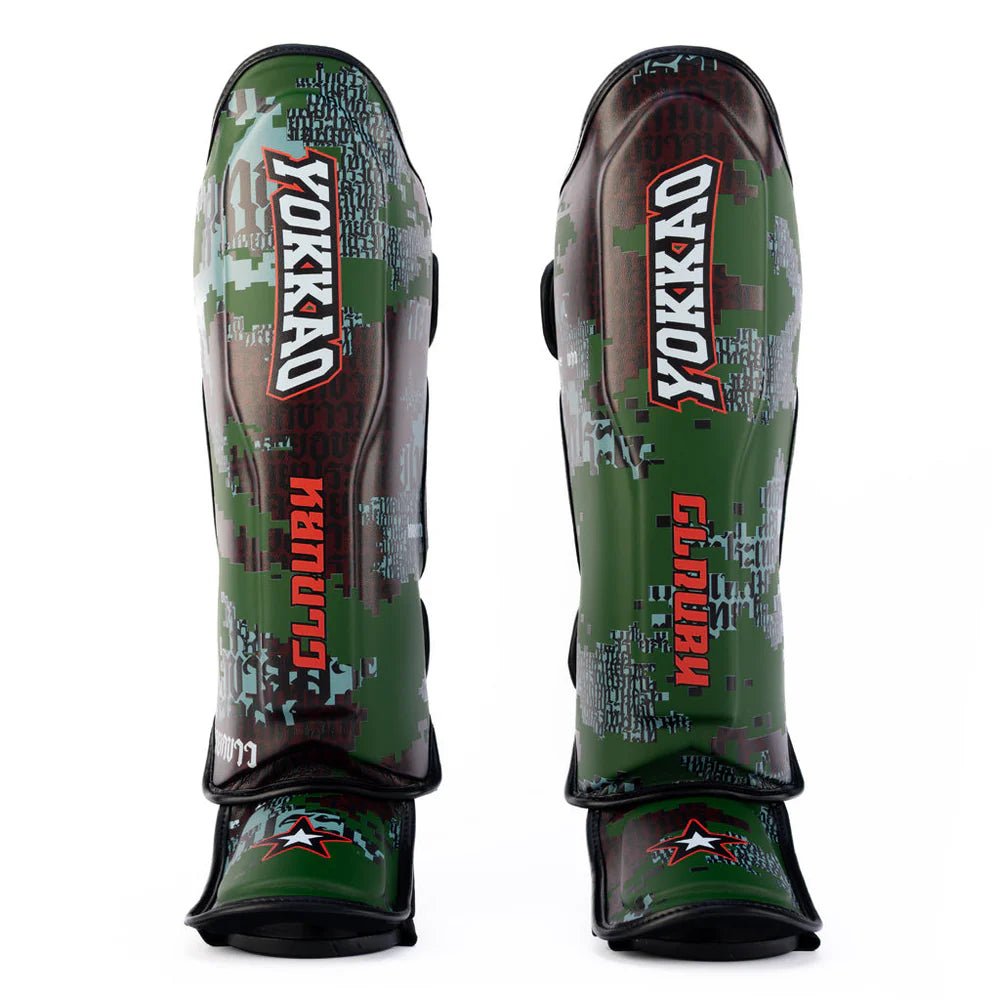 Yokkao Thai Camo Shin Guards - Forest - Stone Fight Shop