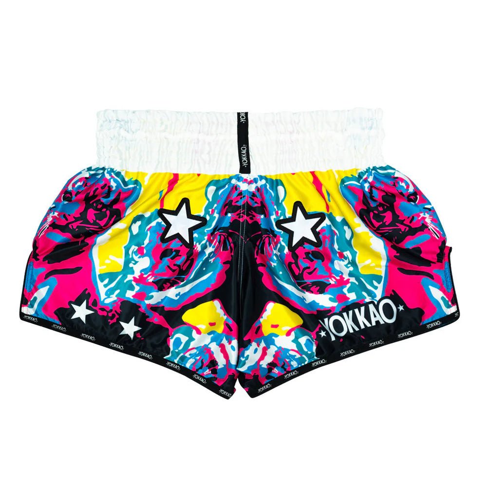 Yokkao Tiger Family Muay Thai Shorts - White - Stone Fight Shop