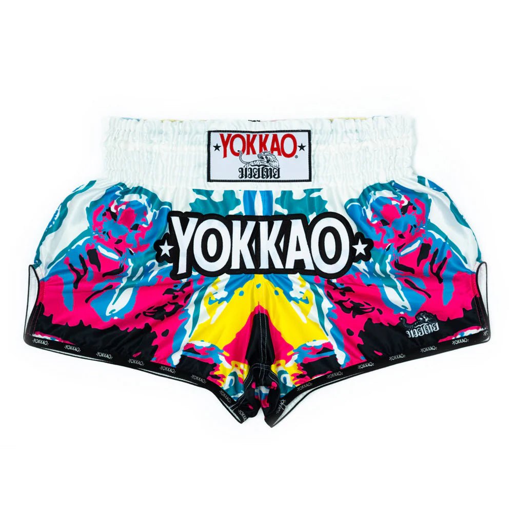 Yokkao Tiger Family Muay Thai Shorts - White - Stone Fight Shop