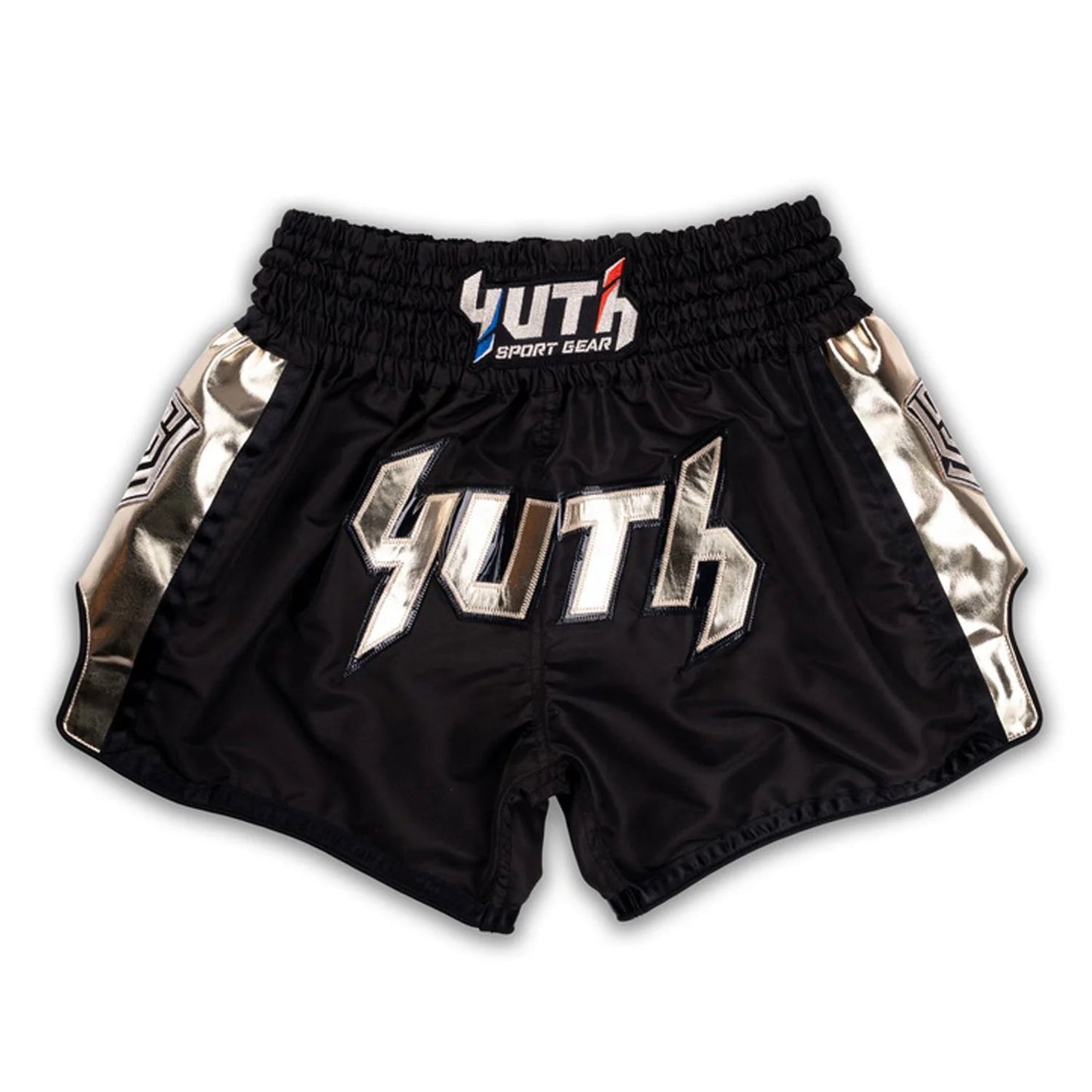 Yuth Hologram Muay Thai Shorts Black - Gold - Stone Fight Shop