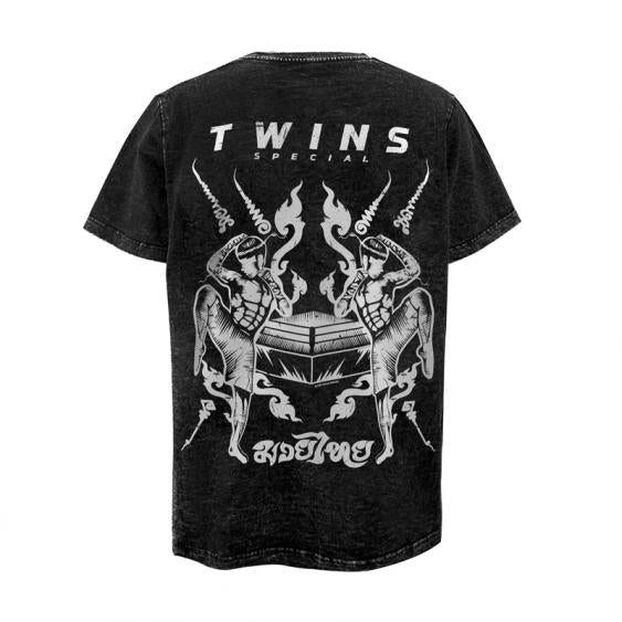 Twins Special Oversized T-Shirt - Acid Washed Black