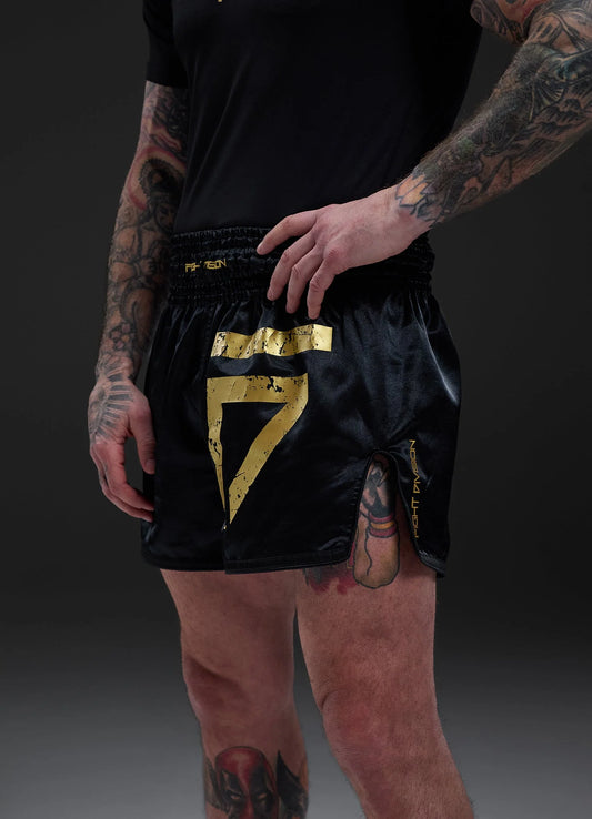 Gym King Fight Division Thai Boxing Short - Black/ Gold