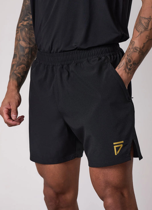 Gym King Fight Division Training 5’’ Short - Black/ Gold