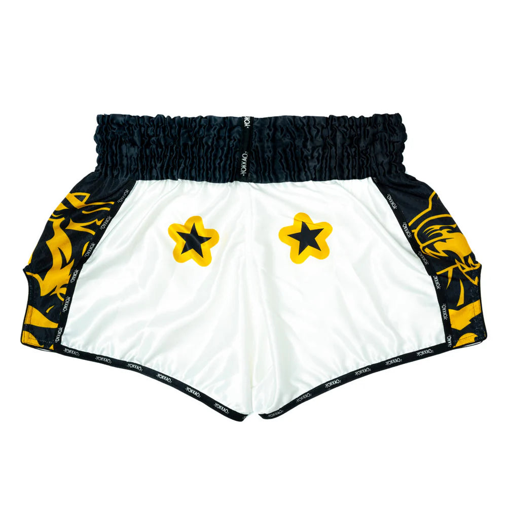 Yokkao Original Muay Thai Shorts Gold - White