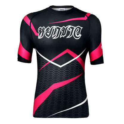 Yokkao Supercross Compression Rash Guard Short Sleeve Shirts - Black