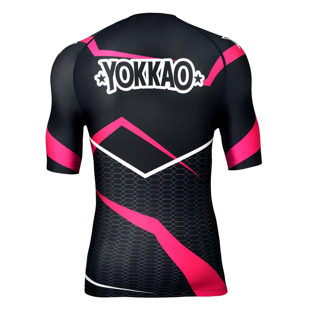 Yokkao Supercross Compression Rash Guard Short Sleeve Shirts - Black