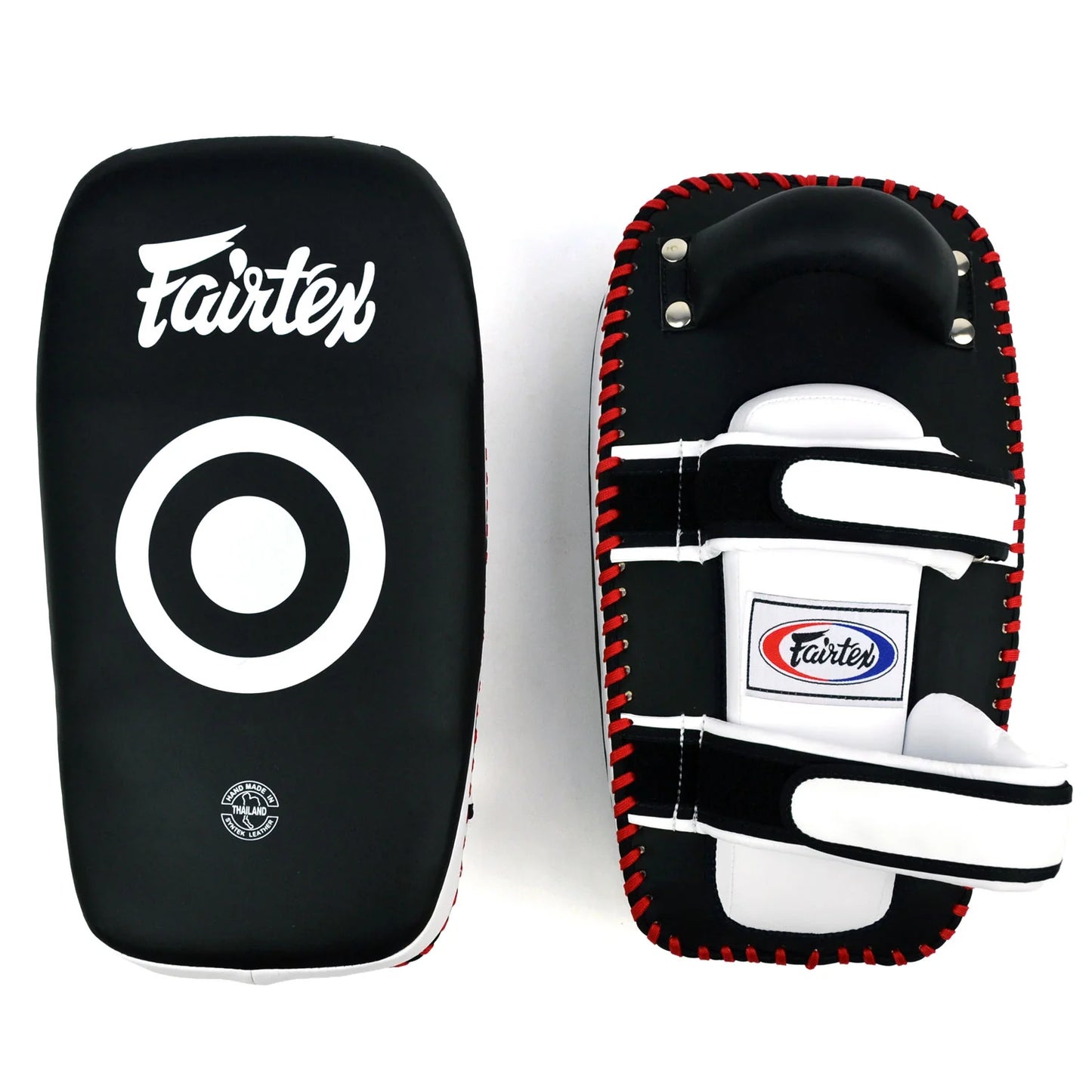 Fairtex Microfibre Thai Kick Pads - Black - White