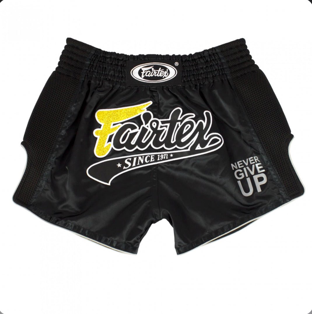 Fairtex Black Slim Cut Muay Thai Shorts - Stone Fight Shop