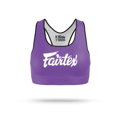 Fairtex Classic Sports Bra Purple - White - Stone Fight Shop